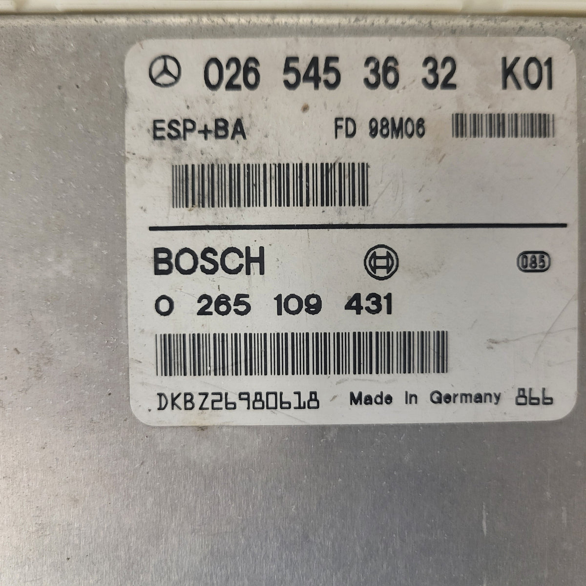 3x MERCDES BENZ ECU / 0265453632 / 0265109431 / BOSCH / ESP+BA BULK STOCK
