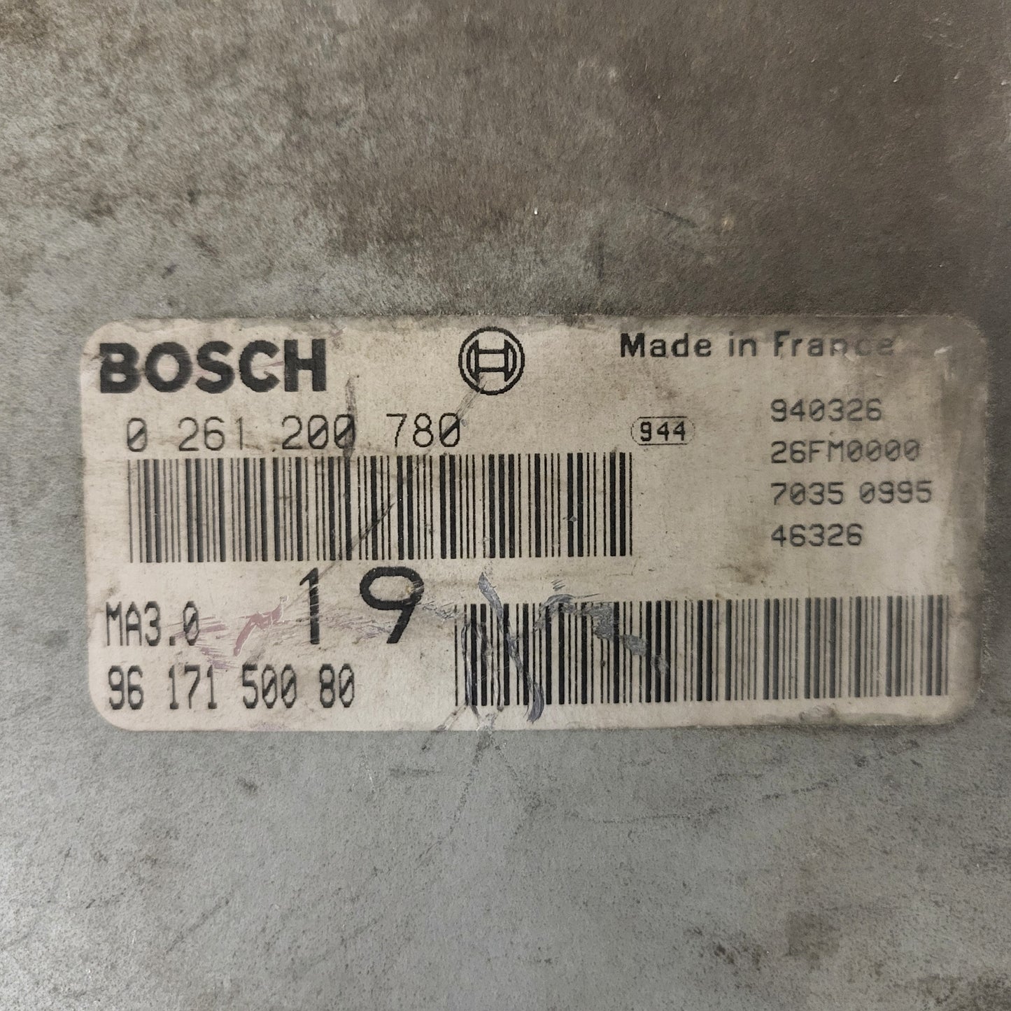Peugeot Citroen ECU / 0261200780 / 9617150080 / MA3.0 / BOSCH