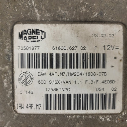 Fiat 600 ECU / IAW4AF.M7 / 73501877 / HW204 / MAGNETI MARELLI