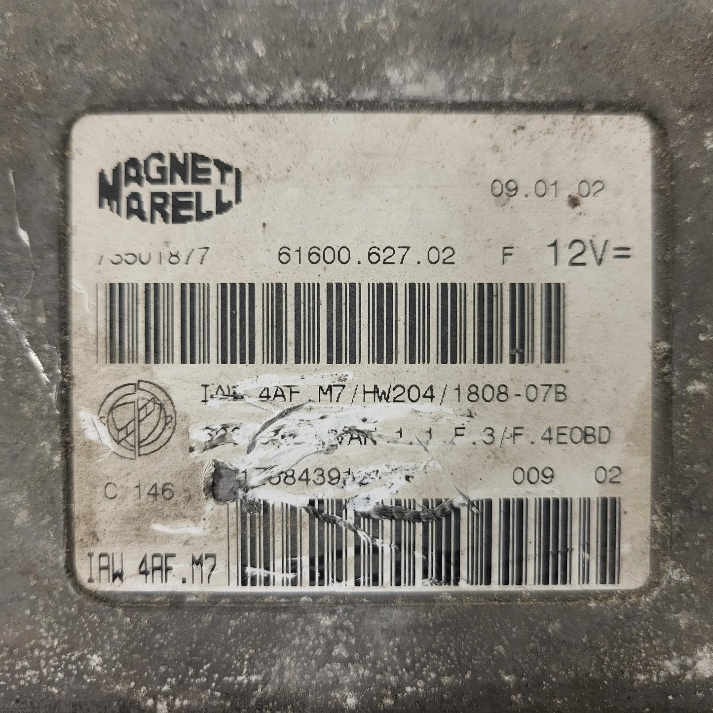 Fiat 600 ECU / IAW4AF.M7 / 73501877 / HW204 / MAGNETI MARELLI