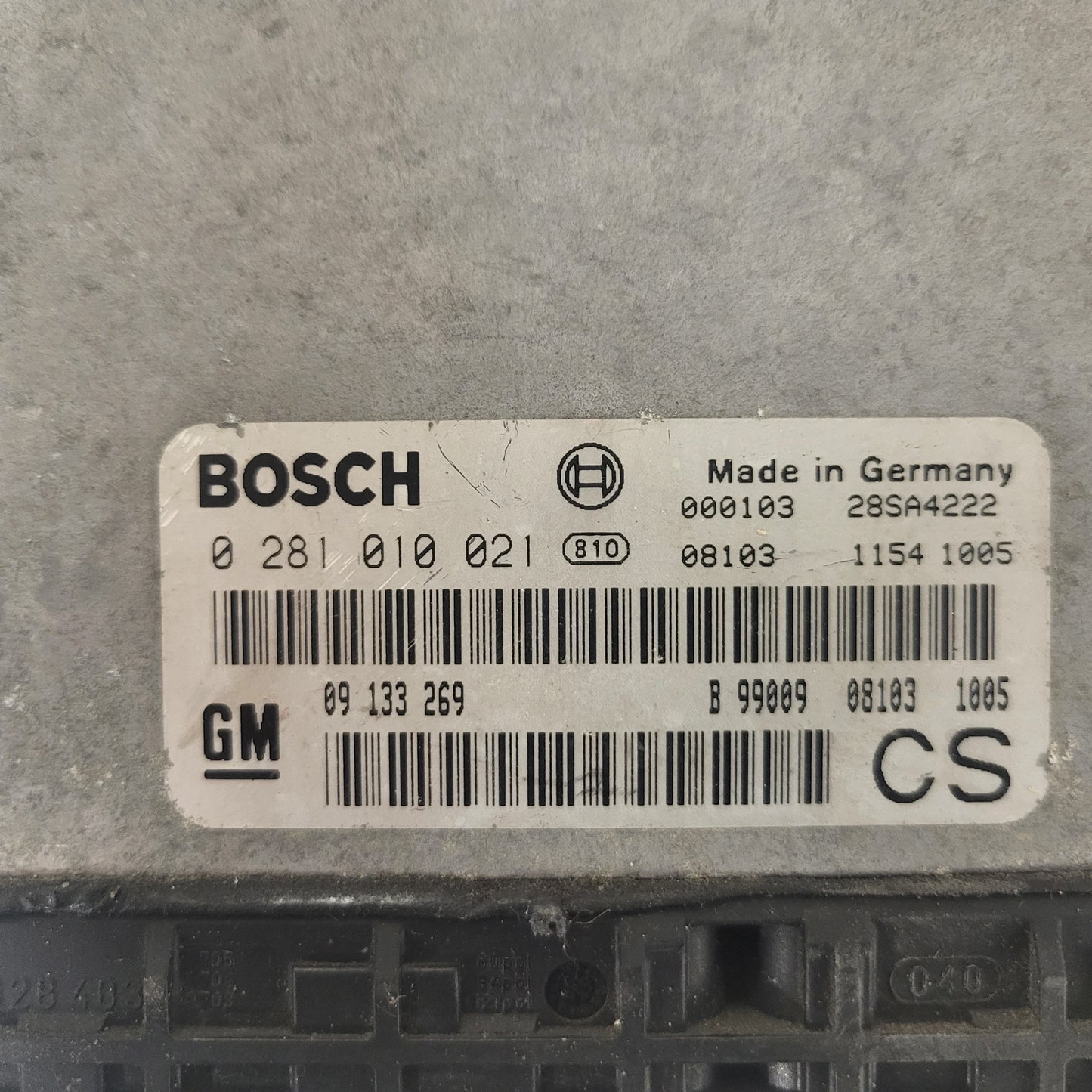 Opel Zafira ECU / 0281010021 / 09133269 / CS / BOSCH