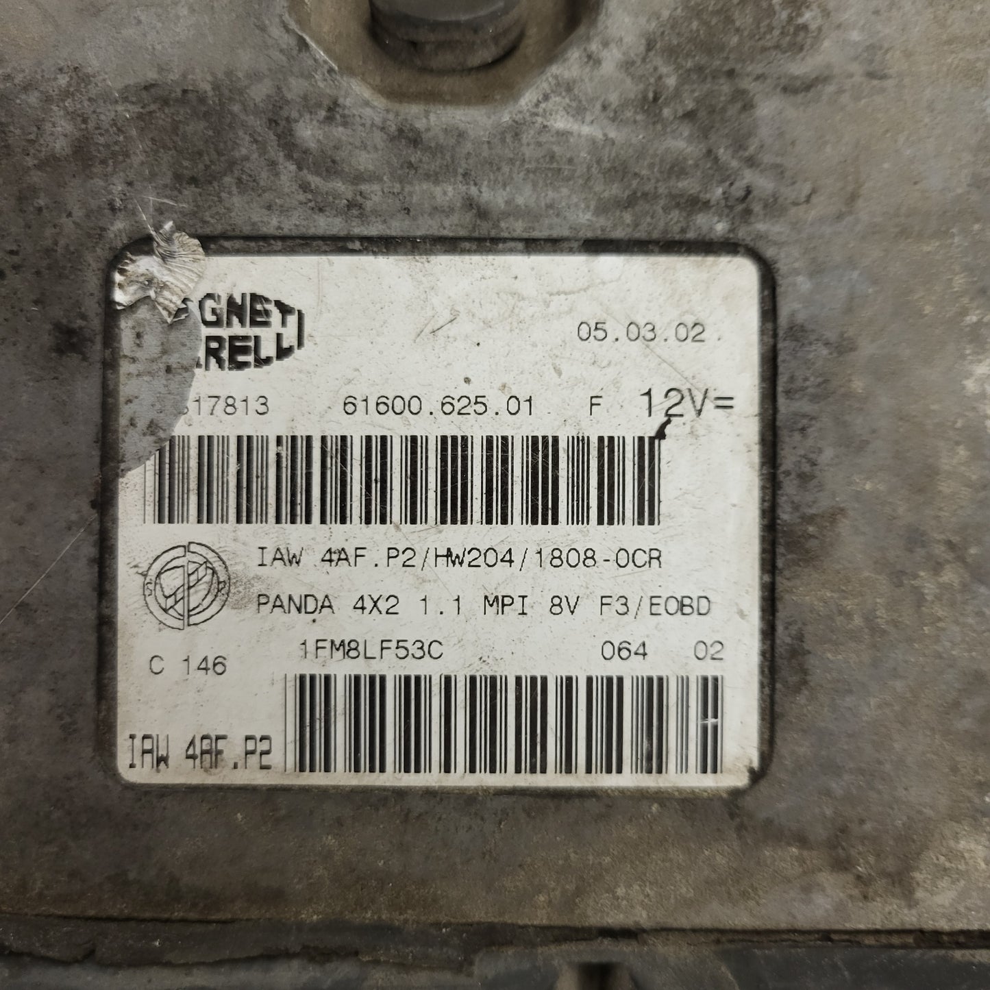 FIAT PANDA 1.1 ECU / 46817813 / IAW 4AF.P2 / 61600.625.01 / MAGNETI MARELLI