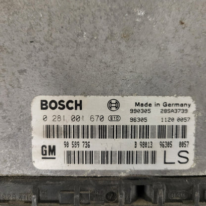 Opel Astra G ECU / 0281001670 / 90589736 / LS / BOSCH