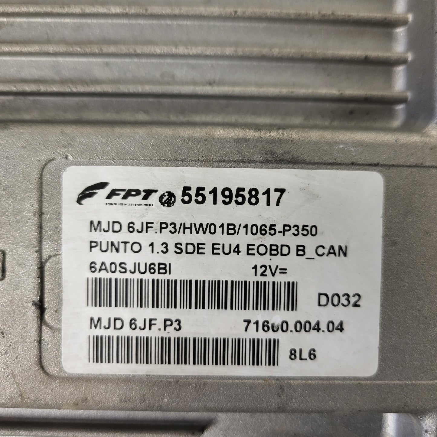 FIAT PUNTO ECU / MJD 6JF.P3 / 55195817 / HW01B / 71600.004.04 / MAGNETI MARELLI