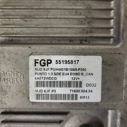 FIAT PUNTO ECU / MJD 6JF.P3 / 55195817 / HW01B / 71600.004.04 / MAGNETI MARELLI