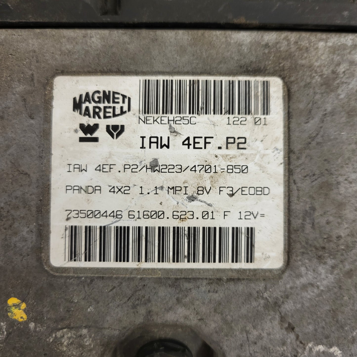 FIAT PANDA 1.1 ECU / 73500446 / IAW 4EF.P2 / 61600.623.01 / HW223 / MAGNETI MARELLI