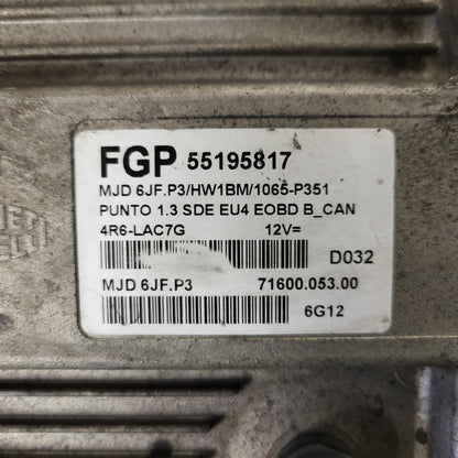 FIAT PUNTO ECU / MJD 6JF.P3 / 55195817 / HW1BM / 71600.053.00 / MAGNETI MARELLI