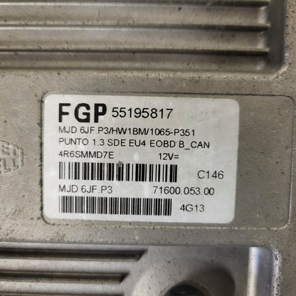 FIAT PUNTO ECU / MJD 6JF.P3 / 55195817 / HW1BM / 71600.053.00 / MAGNETI MARELLI