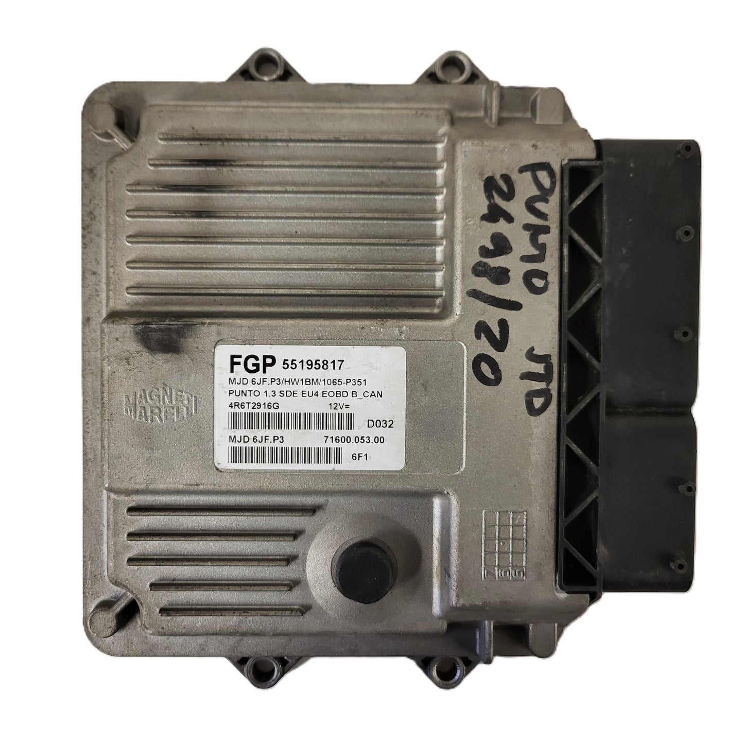 FIAT PUNTO ECU / MJD 6JF.P3 / 55195817 / HW1BM / 71600.053.00 / MAGNETI MARELLI