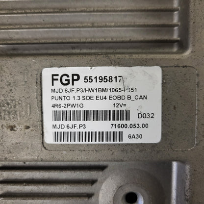 FIAT PUNTO ECU / MJD 6JF.P3 / 55195817 / HW1BM / 71600.053.00 / MAGNETI MARELLI