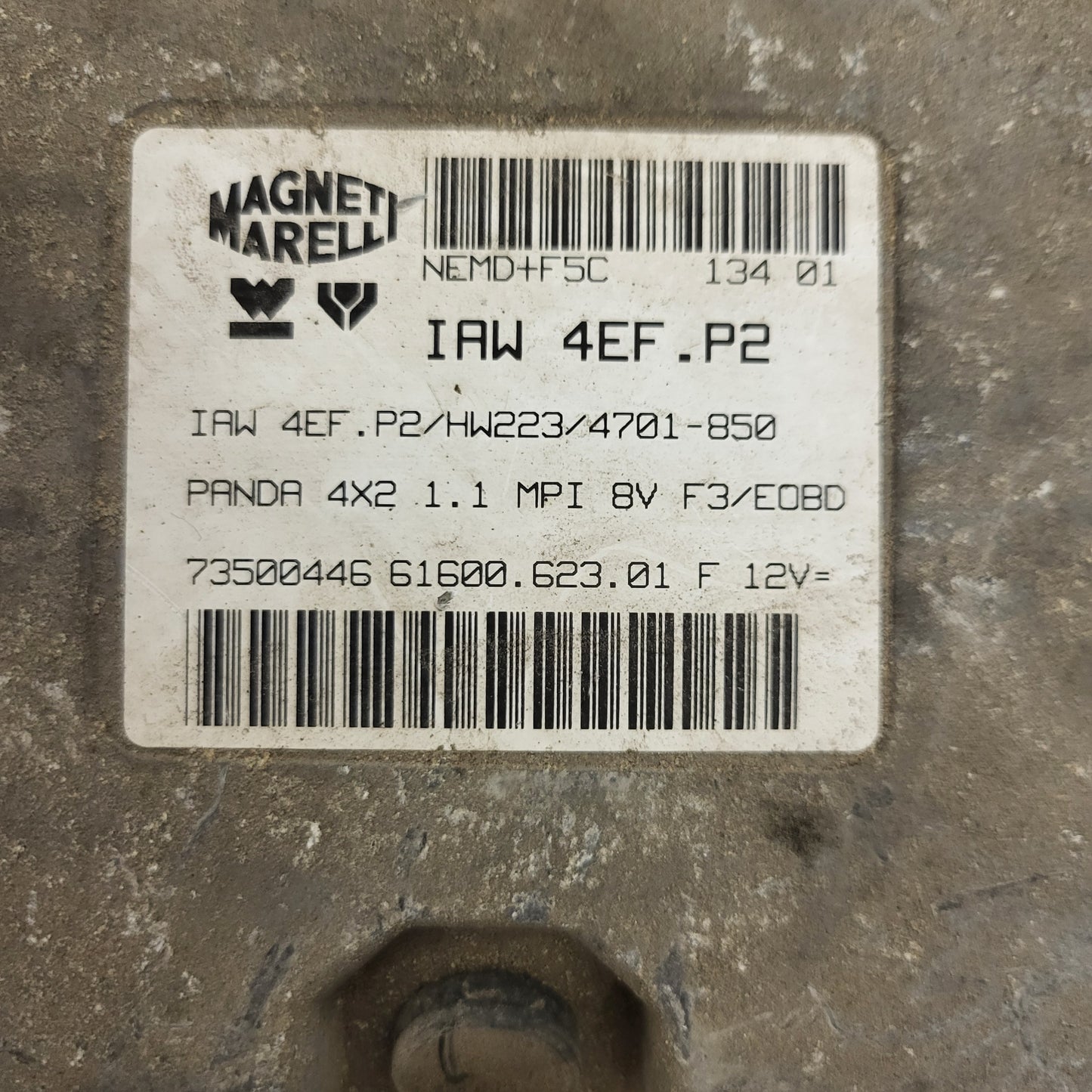 FIAT PANDA 1.1 ECU / 73500446 / IAW 4EF.P2 / 61600.623.01 / HW223 / MAGNETI MARELLI