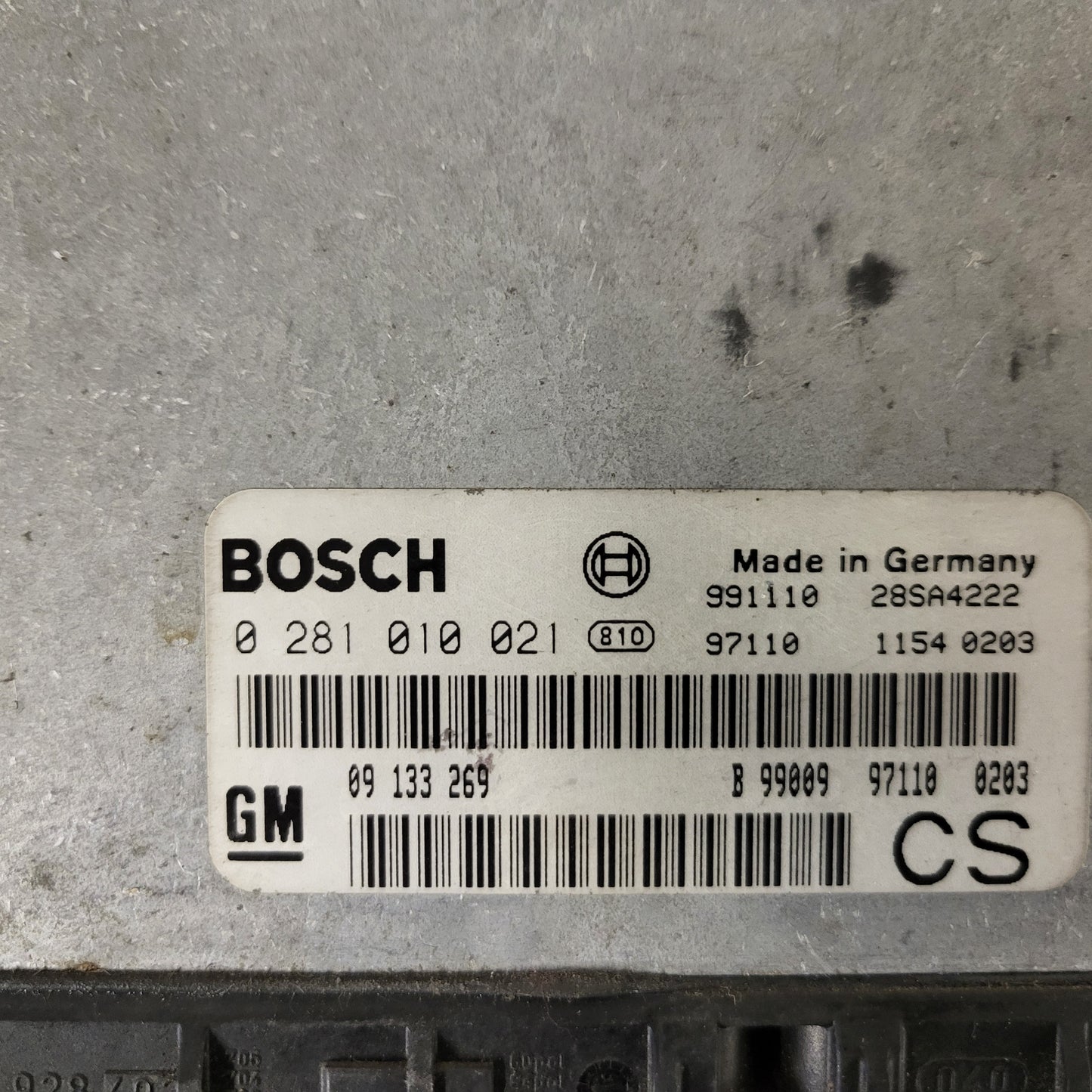 Opel Zafira ECU / 0281010021 / 09133269 / CS / BOSCH