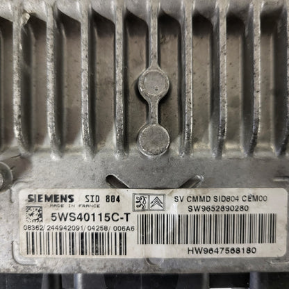 PEUGEOT CITREON ECU / 5WS40115C-T / SW9652890280 / HW9647568180 / SIEMENS