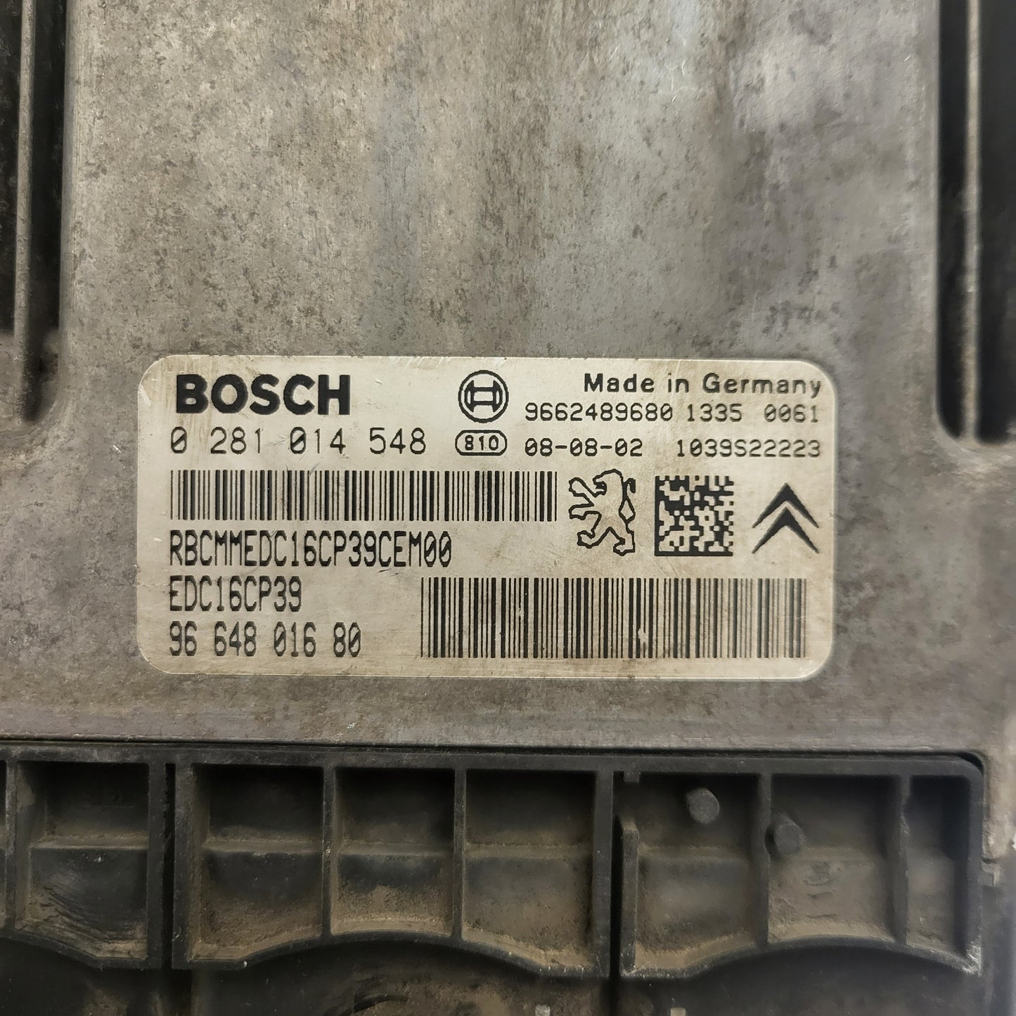 PEUGEOT CITROEN 807 C8 ECU PHEDRA ECU / 0281014548 / EDC16CP39 / 9664801680