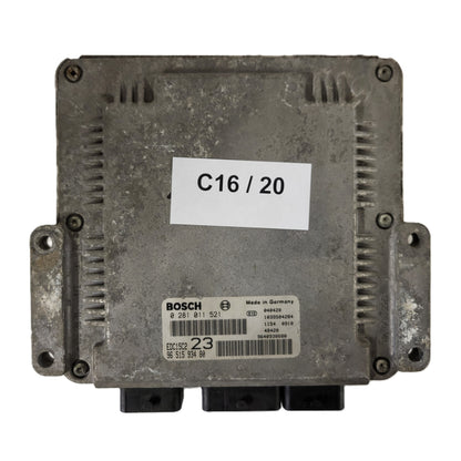 Citroen Xsara ECU / 0281011521 / 9651593480 / BOSCH - C16-20 - 1