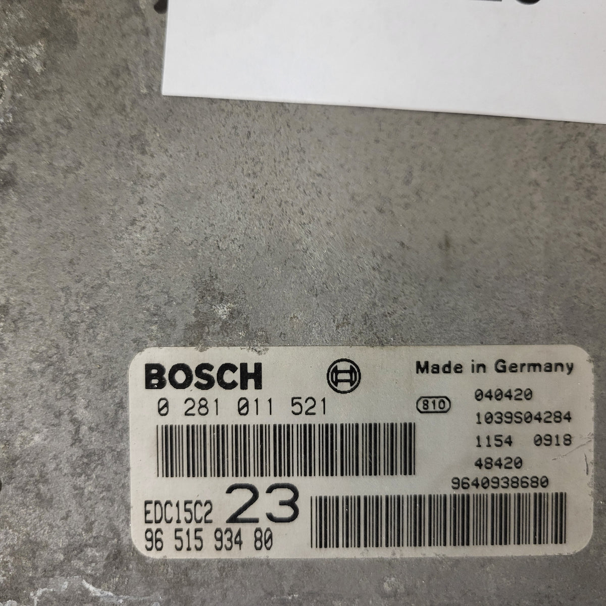 Citroen Xsara ECU / 0281011521 / 9651593480 / BOSCH - C16-20 - 2