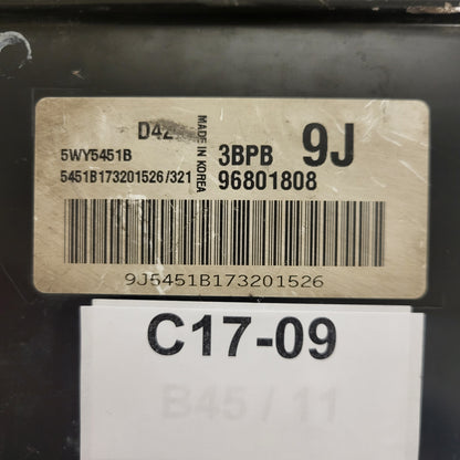 CHEVROLET MATIZ ECU / 96801808 / 5WY5451B / 3BPB / 9J / D42 / DAEWOO