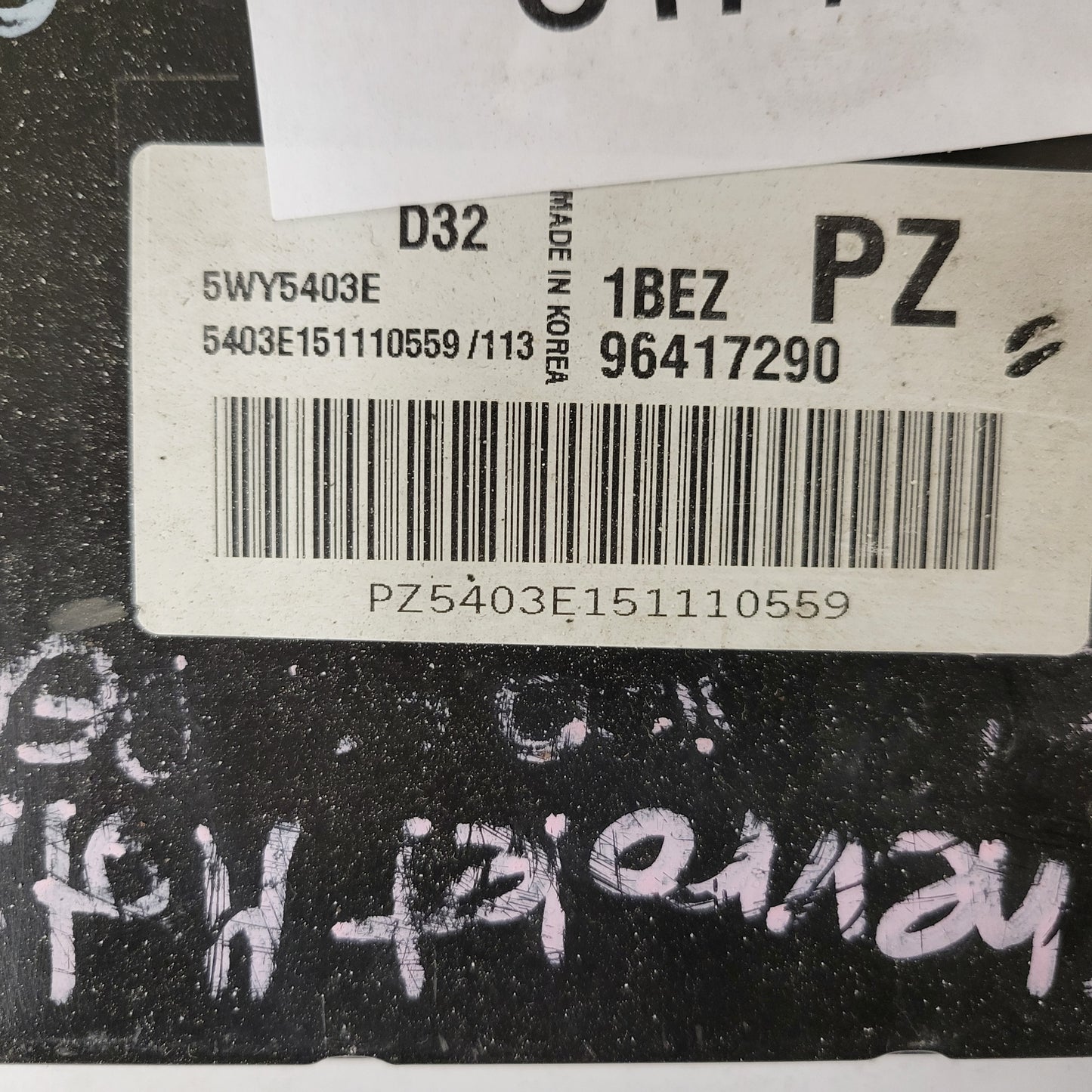 CHEVROLET DAEWOO MATIZ  ECU / 96417290 / 1BEZ / PZ / 5WY5403E