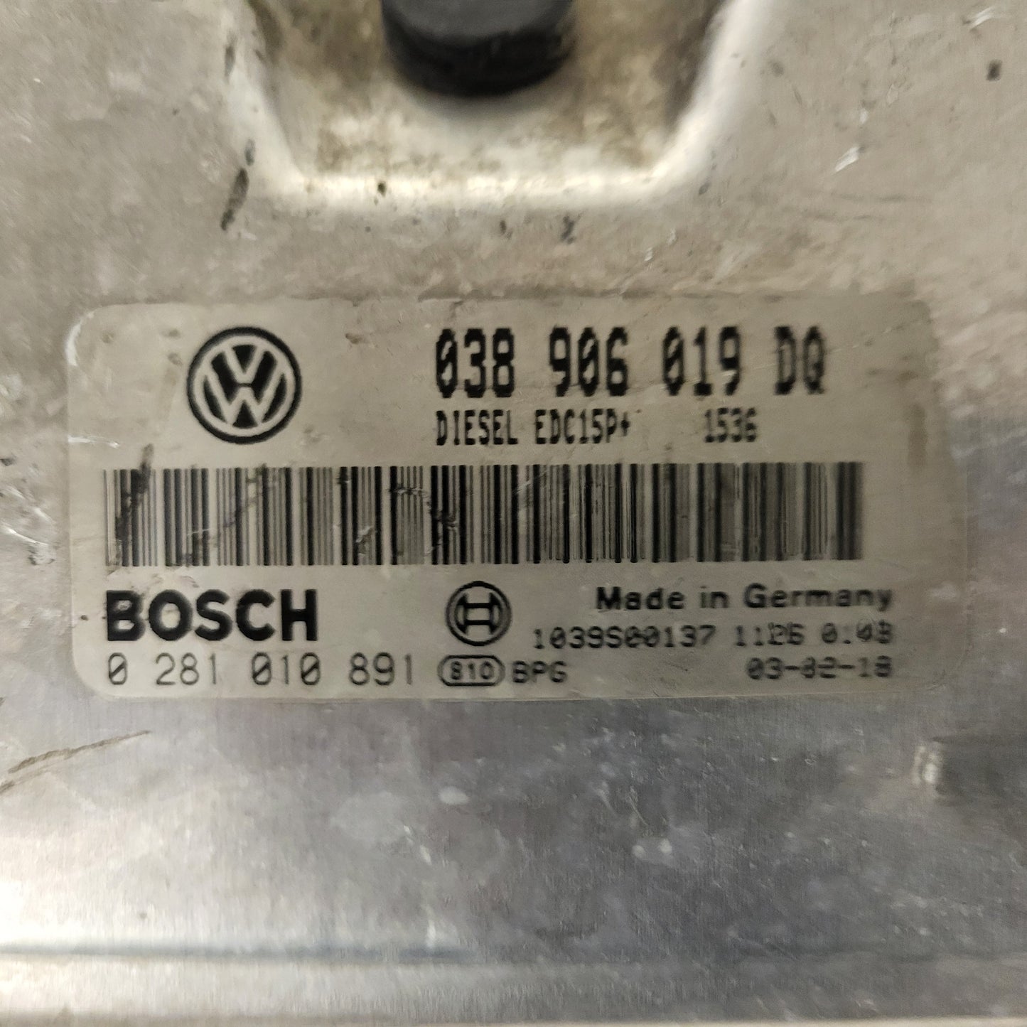 VW AUDI SEAT SKODA ECU / 038906019DQ / 0281010891 / EDC15P+ / BOSCH