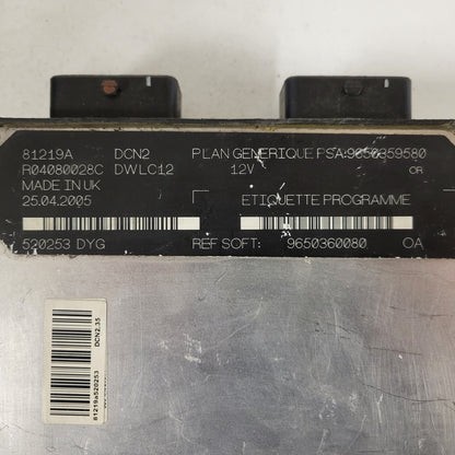 PEUGEOT CITROEN ECU / 9650359580 / R04080028C / 9650360080 / DCN2 / DWLC12 / LUCAS