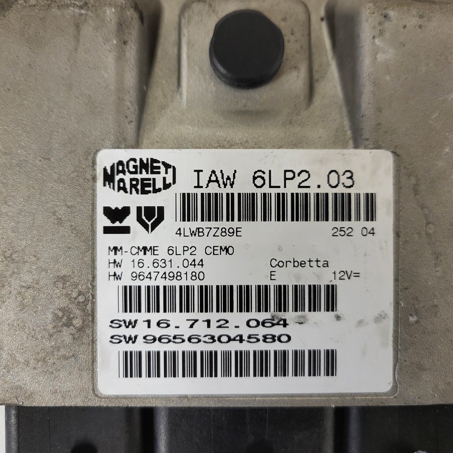 PEUGEOT CITROEN ECU / IAW 6LP2.03 / 9647498180  / 9656304580 / MAGNETI MARELLI