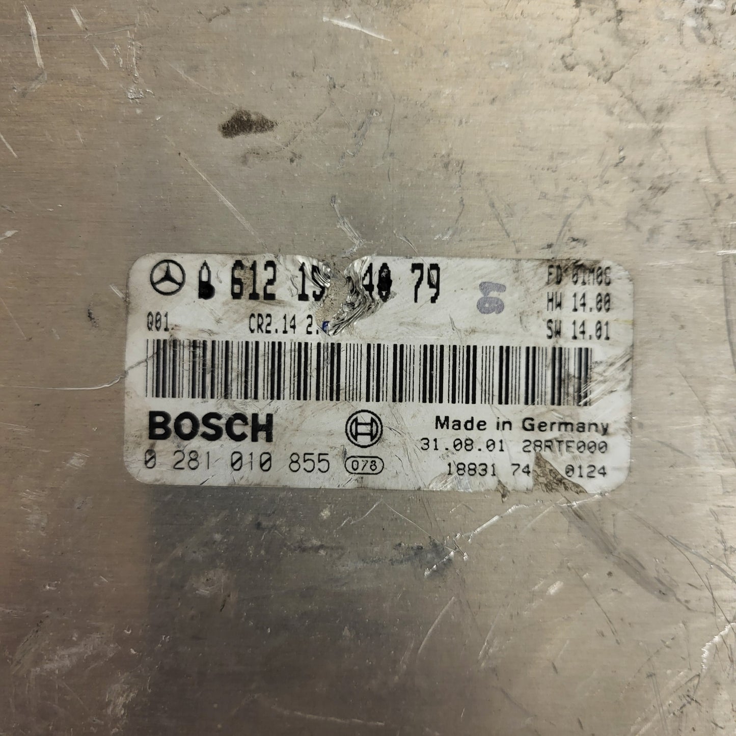 MERCEDES BENZ W210 ECU / A6121534079 / 0281010855 / CR2.14 / 2.7 / BOSCH