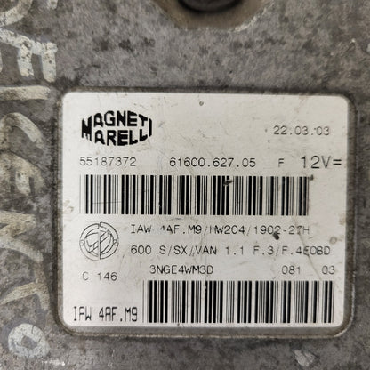 Fiat Seicento 600 ECU / 55187372 / IAW4AF.M9 / 61600.627.05 / MAGNETI MARELLI