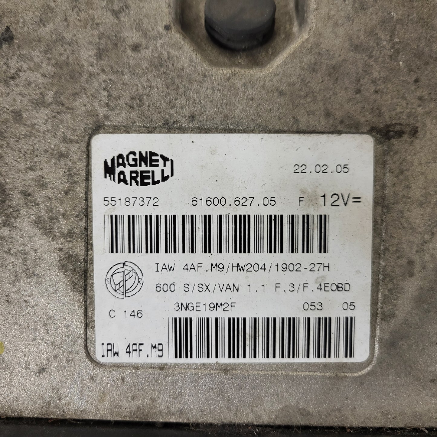 Fiat Seicento 600 ECU / 55187372 / IAW4AF.M9 / 61600.627.05 / MAGNETI MARELLI