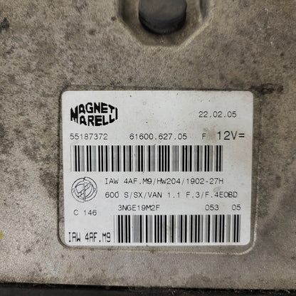 Fiat Seicento 600 ECU / 55187372 / IAW4AF.M9 / 61600.627.05 / MAGNETI MARELLI