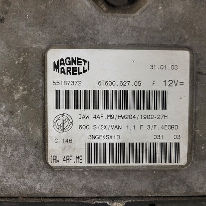 Fiat Seicento 600 ECU / 55187372 / IAW4AF.M9 / 61600.627.05 / MAGNETI MARELLI