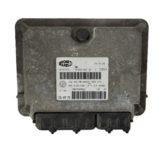 Fiat Seicento 600 ECU / 55187372 / IAW4AF.M9 / 61600.627.05 / MAGNETI MARELLI