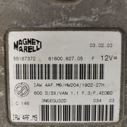 Fiat Seicento 600 ECU / 55187372 / IAW4AF.M9 / 61600.627.05 / MAGNETI MARELLI