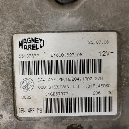 Fiat Seicento 600 ECU / 55187372 / IAW4AF.M9 / 61600.627.05 / MAGNETI MARELLI