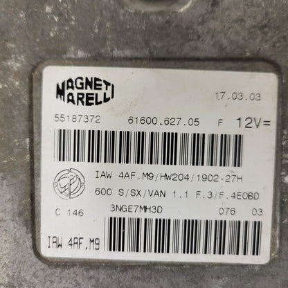 Fiat Seicento 600 ECU / 55187372 / IAW4AF.M9 / 61600.627.05 / MAGNETI MARELLI