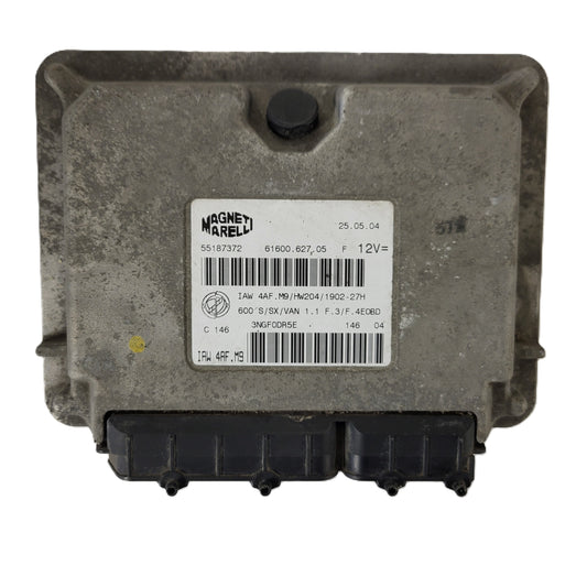 Fiat Seicento 600 ECU / 55187372 / IAW4AF.M9 / 61600.627.05 / MAGNETI MARELLI