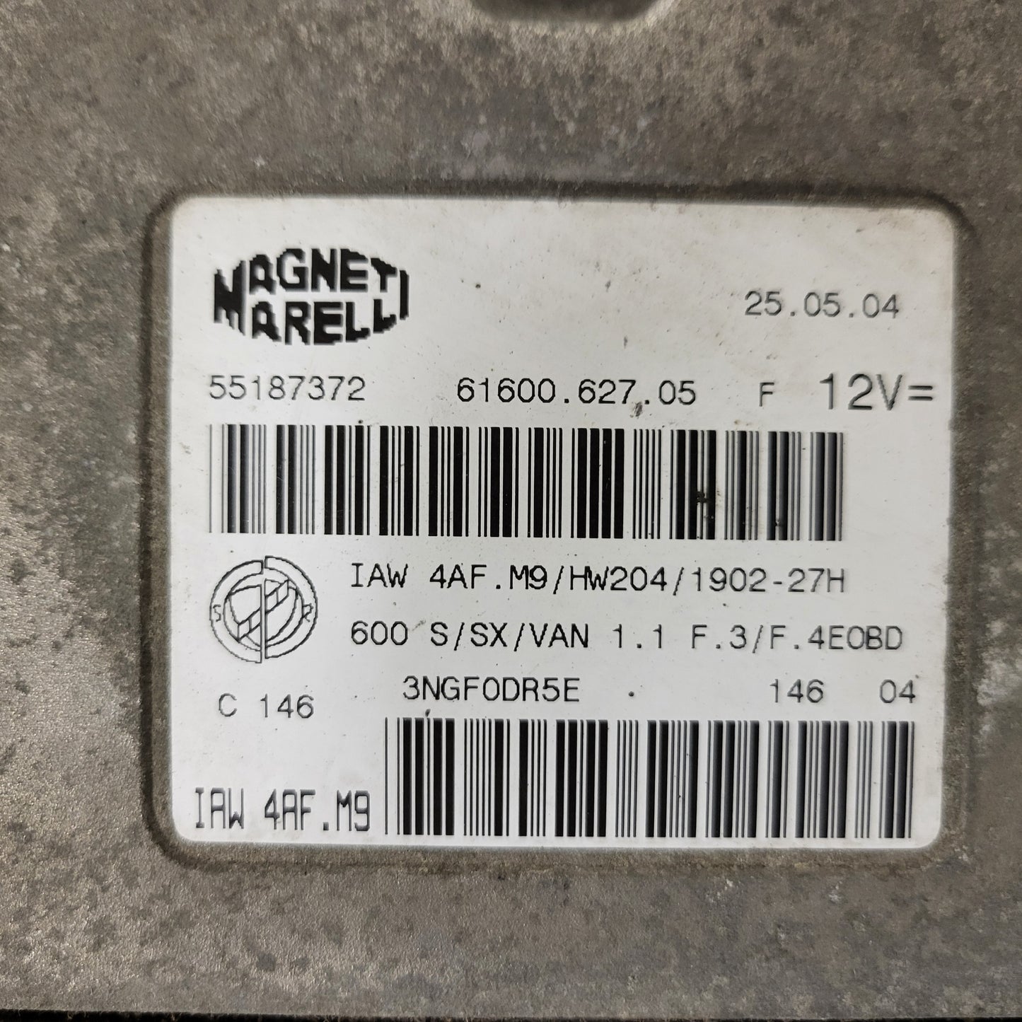 Fiat Seicento 600 ECU / 55187372 / IAW4AF.M9 / 61600.627.05 / MAGNETI MARELLI