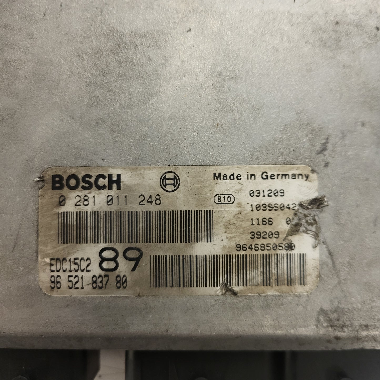 PEUGEOT CITROEN ECU / 0281011248 / EDC15C2 / 9652183780 / 9646850580 / BOSCH