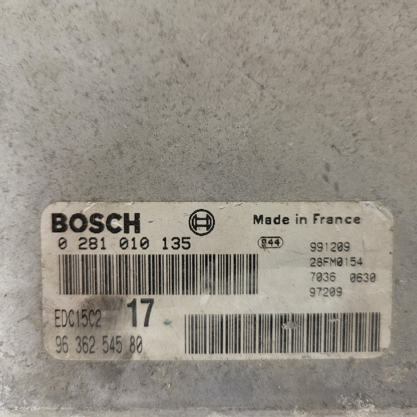 Peugeot 806 ECU / 0281010135 / 9636254580 / EDC15C2 / BOSCH
