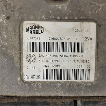 Fiat Seicento 600 ECU / 55187372 / IAW4AF.M9 / 61600.627.05 / MAGNETI MARELLI