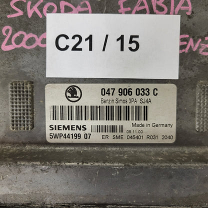 ŠKODA FABIA ECU / 047906033C / 5WP44199 07 / SIMOS 3PA / SIEMENS