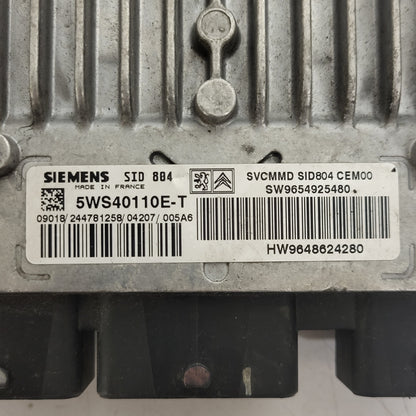 CITROEN C3 ECU / 5WS40110E-T / 9654925480 / 9648624280 / SID804 / SIEMENS - C21-23 - 2