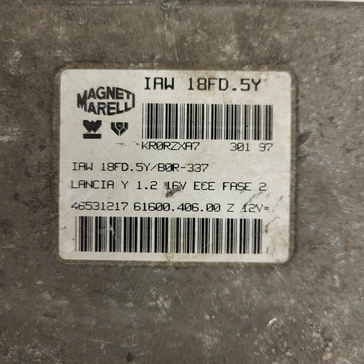 LANCIA Y 1.2 16V ECU / 46531217 / IAW 18FD.5Y / 61600.406.00 / MAGNETI MARELLI