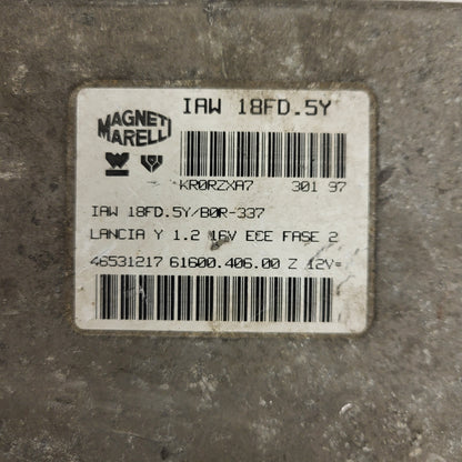 LANCIA Y 1.2 16V ECU / 46531217 / IAW 18FD.5Y / 61600.406.00 / MAGNETI MARELLI