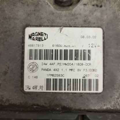 FIAT PANDA 1.1 ECU / 46817813 / IAW 4AF.P2 / 61600.625.01 / HW204 / MAGNETI MARELLI