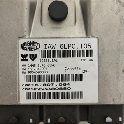 PEUGEOT 207 ECU / IAW 6LPC.105 / 9663380880 / 9654596080 / MAGNETI MARELLI