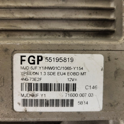 LANCIA Y 1.3 ECU / 55195819 / MJD6JF.Y1 / HW01C / 71600.007.03 MAGNETI MARELLI