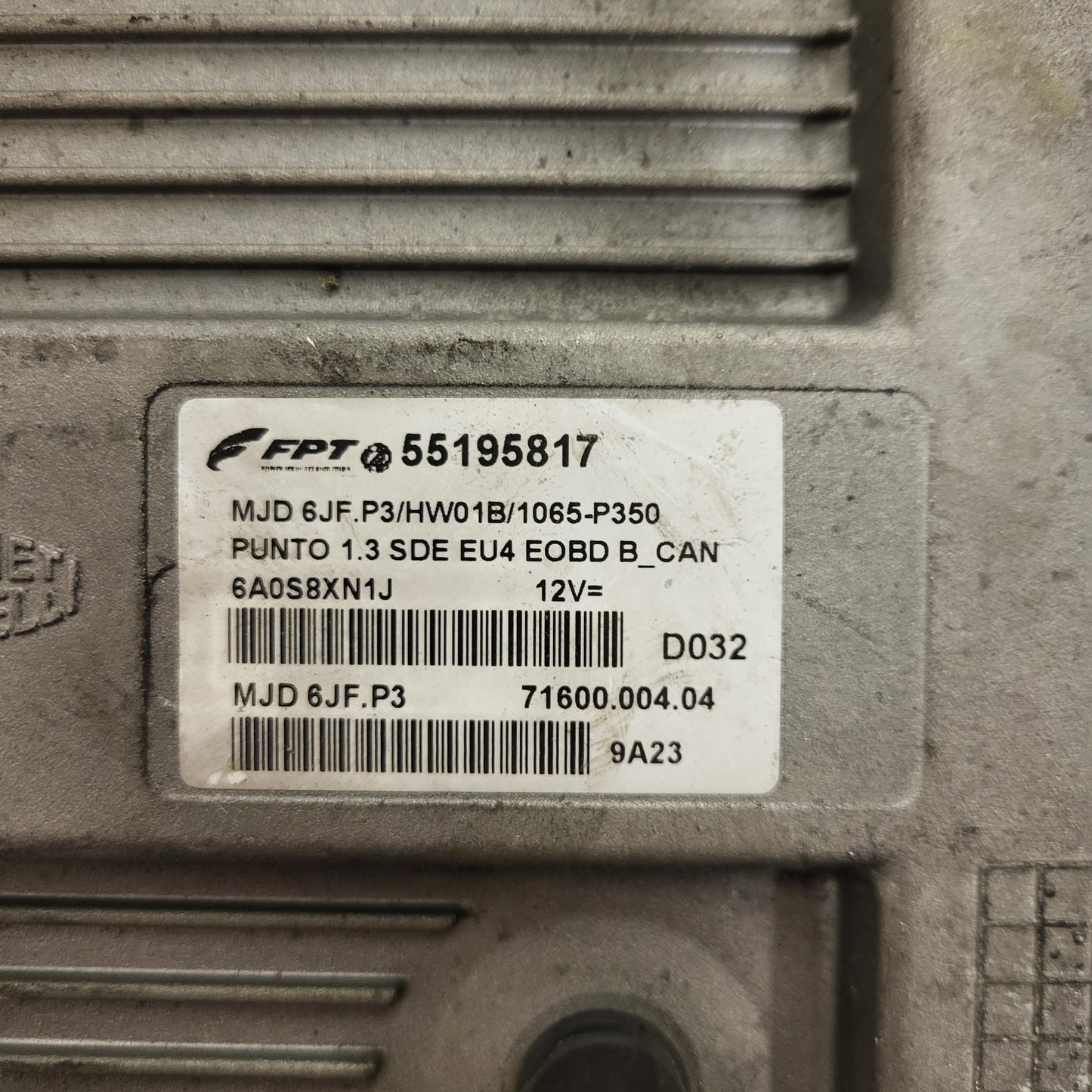 Fiat Punto ECU / MJD 6JF.P3 / 55195817 / HW01B / 71600.004.04 / MAGNETI MARELLI