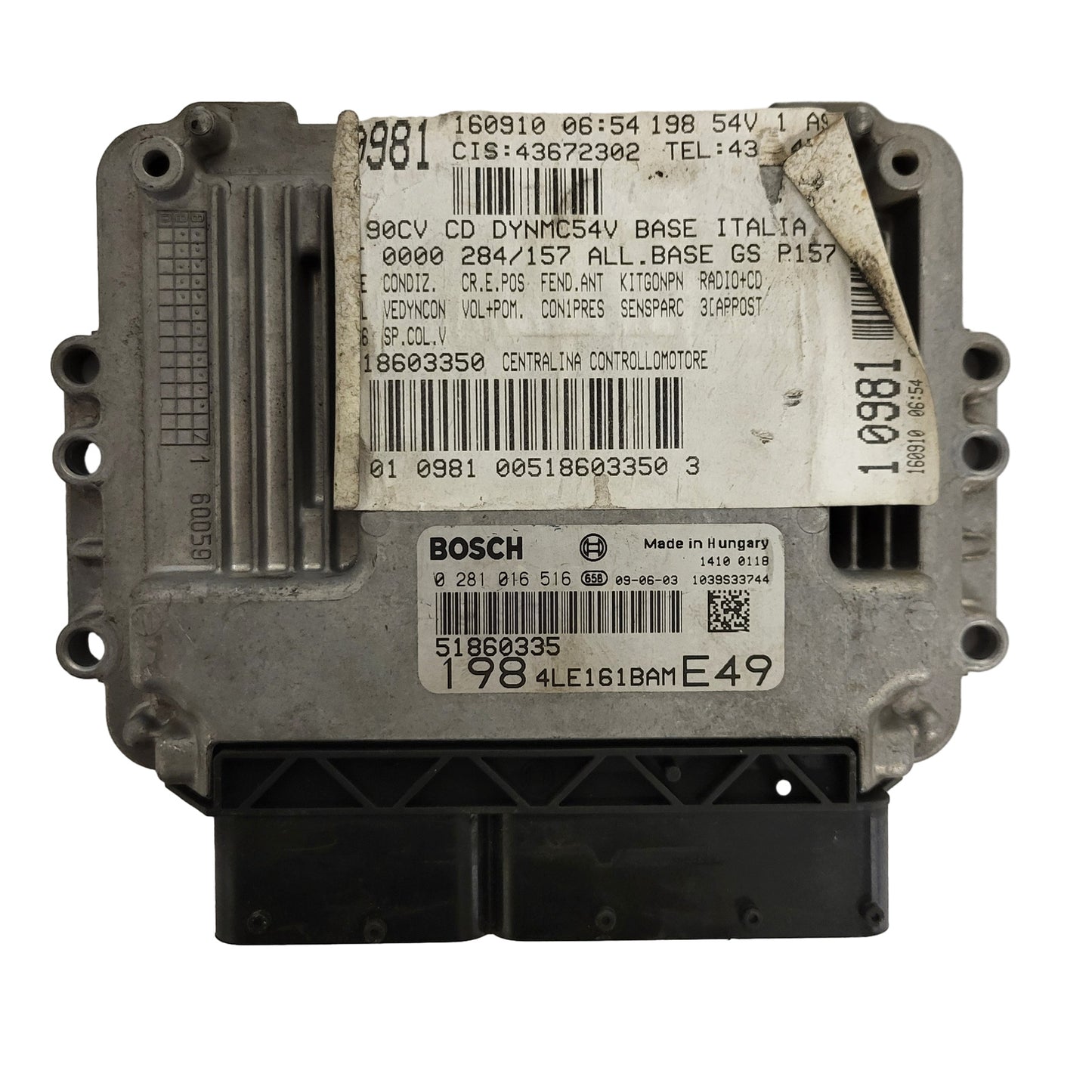 FIAT BRAVO ECU / 0281016516 / 51860335 / BOSCH