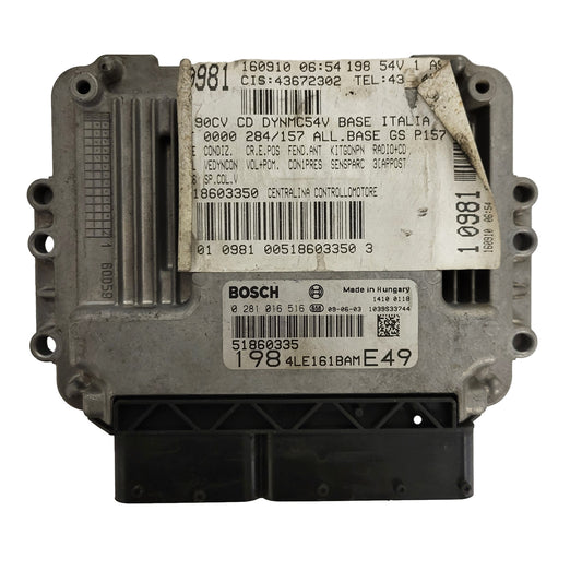 FIAT BRAVO ECU / 0281016516 / 51860335 / BOSCH