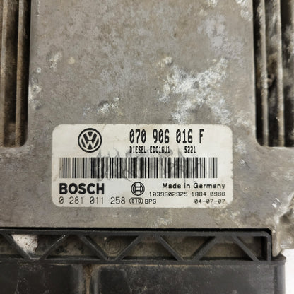 VW TOUAREG ECU / 070906016F / 0281011258 / EDC16U1 / BOSCH
